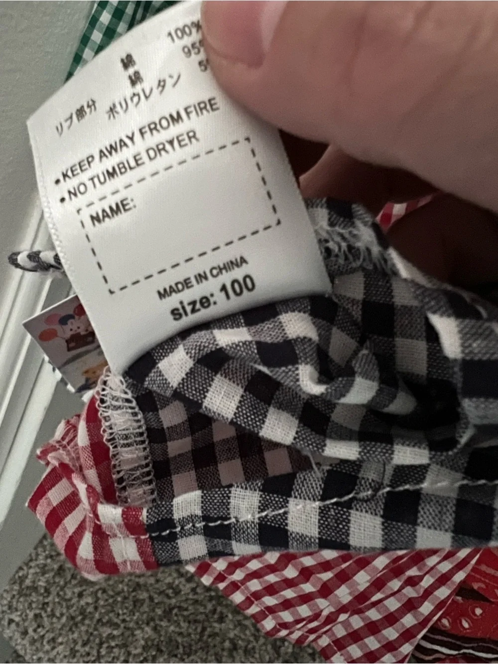 NWT Miki House Gingham Patchwork Shirt 3-4T